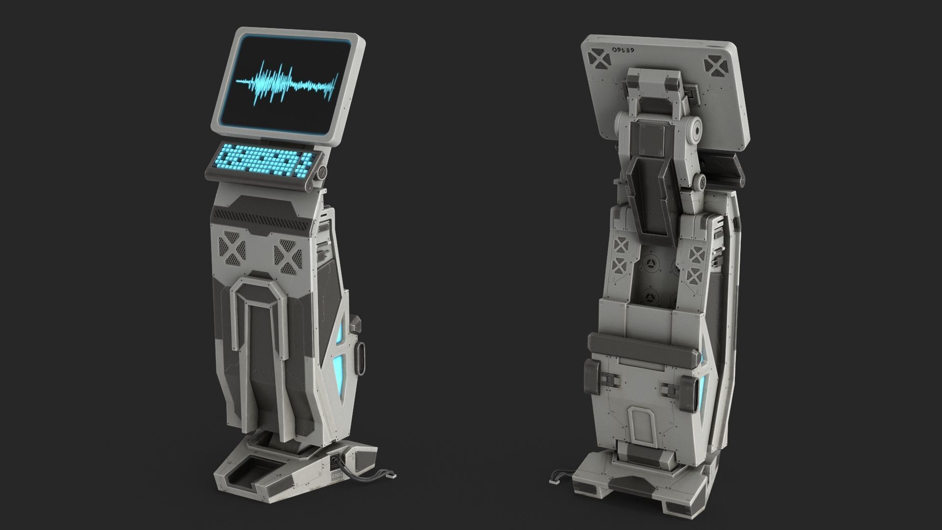 Sci Fi Terminal v2 Low-poly 3D model_13