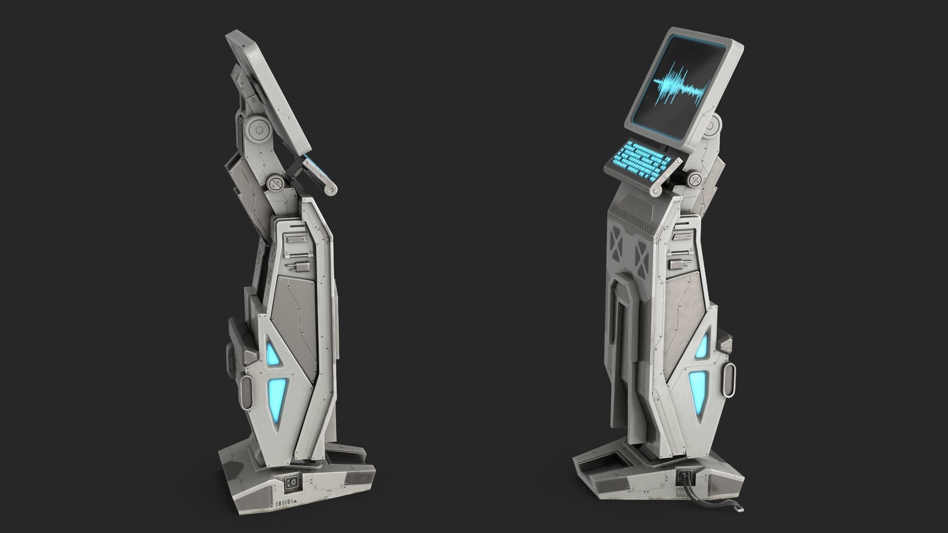 Sci Fi Terminal v2 Low-poly 3D model_10