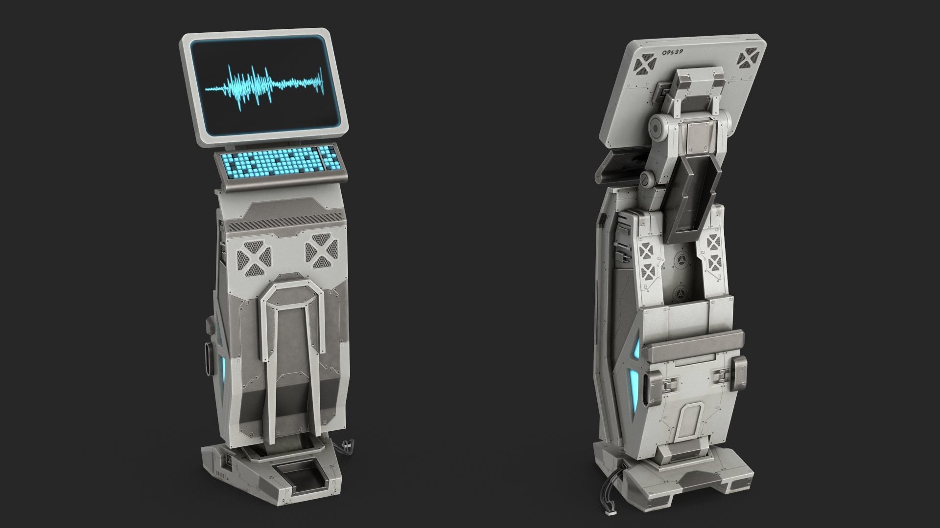 Sci Fi Terminal v2 Low-poly 3D model_11