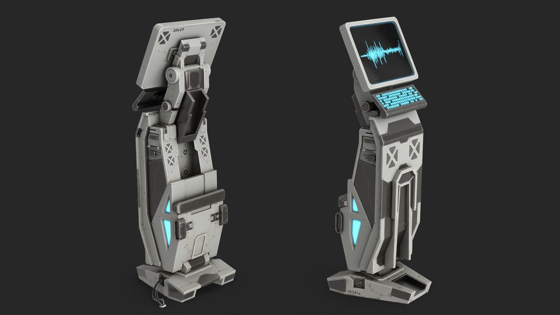 Sci Fi Terminal v2 Low-poly 3D model_12