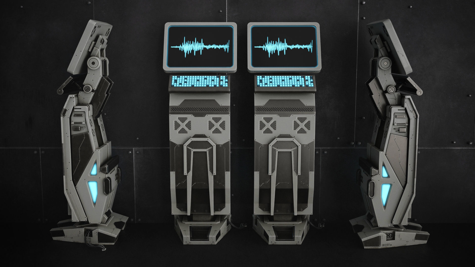 Sci Fi Terminal v2 Low-poly 3D model_2