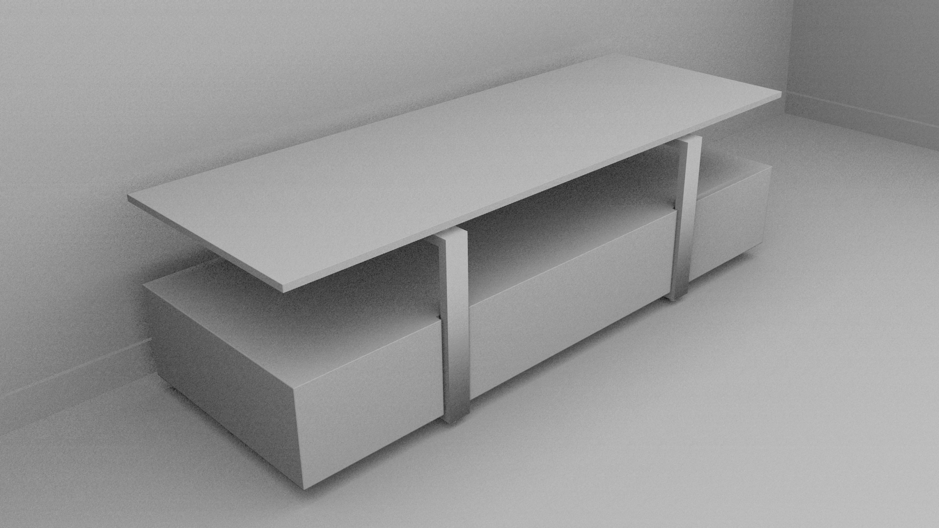 TV table Low-poly 3D model_4
