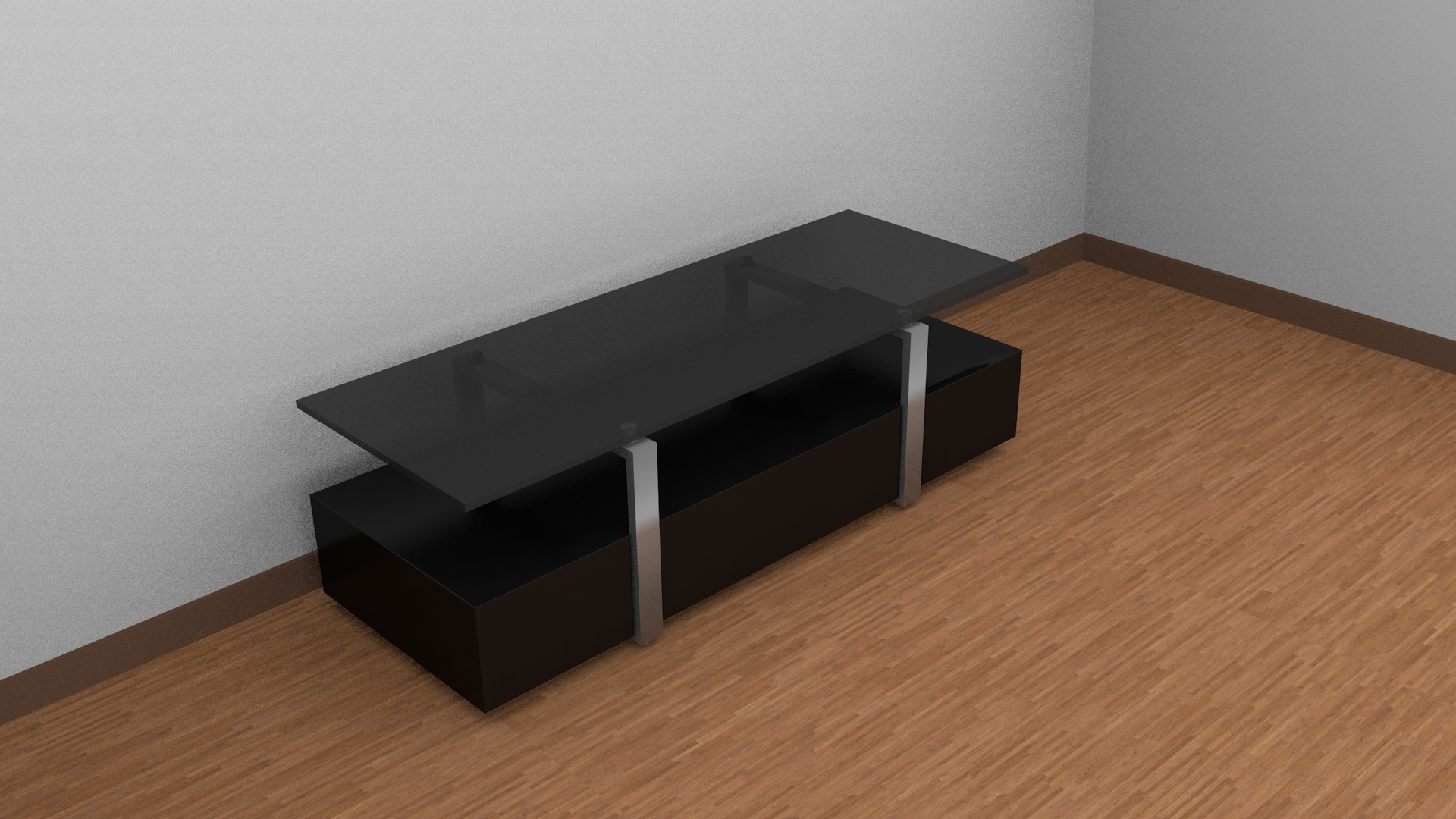 TV table Low-poly 3D model_1