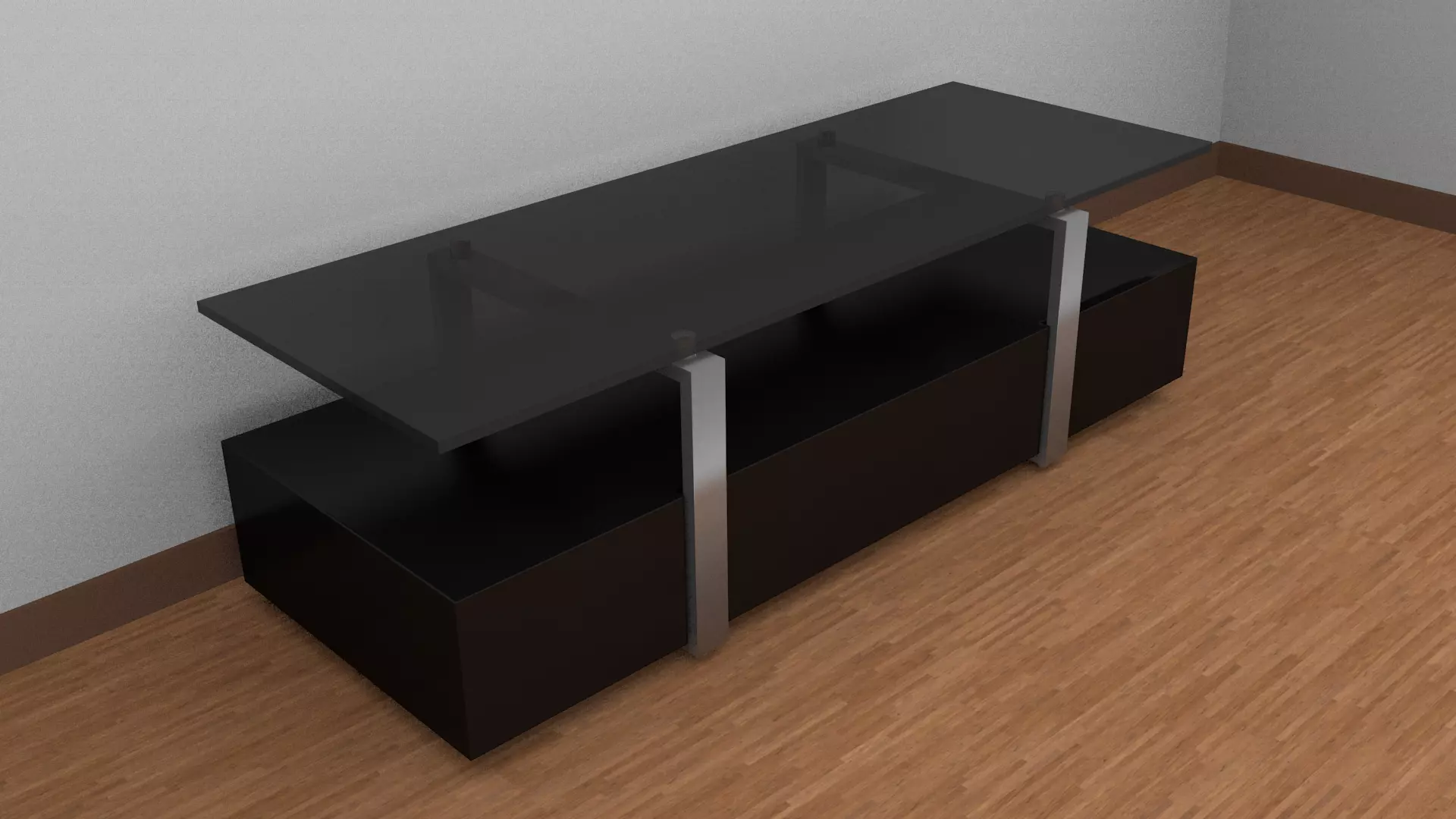 TV table Low-poly 3D model_0