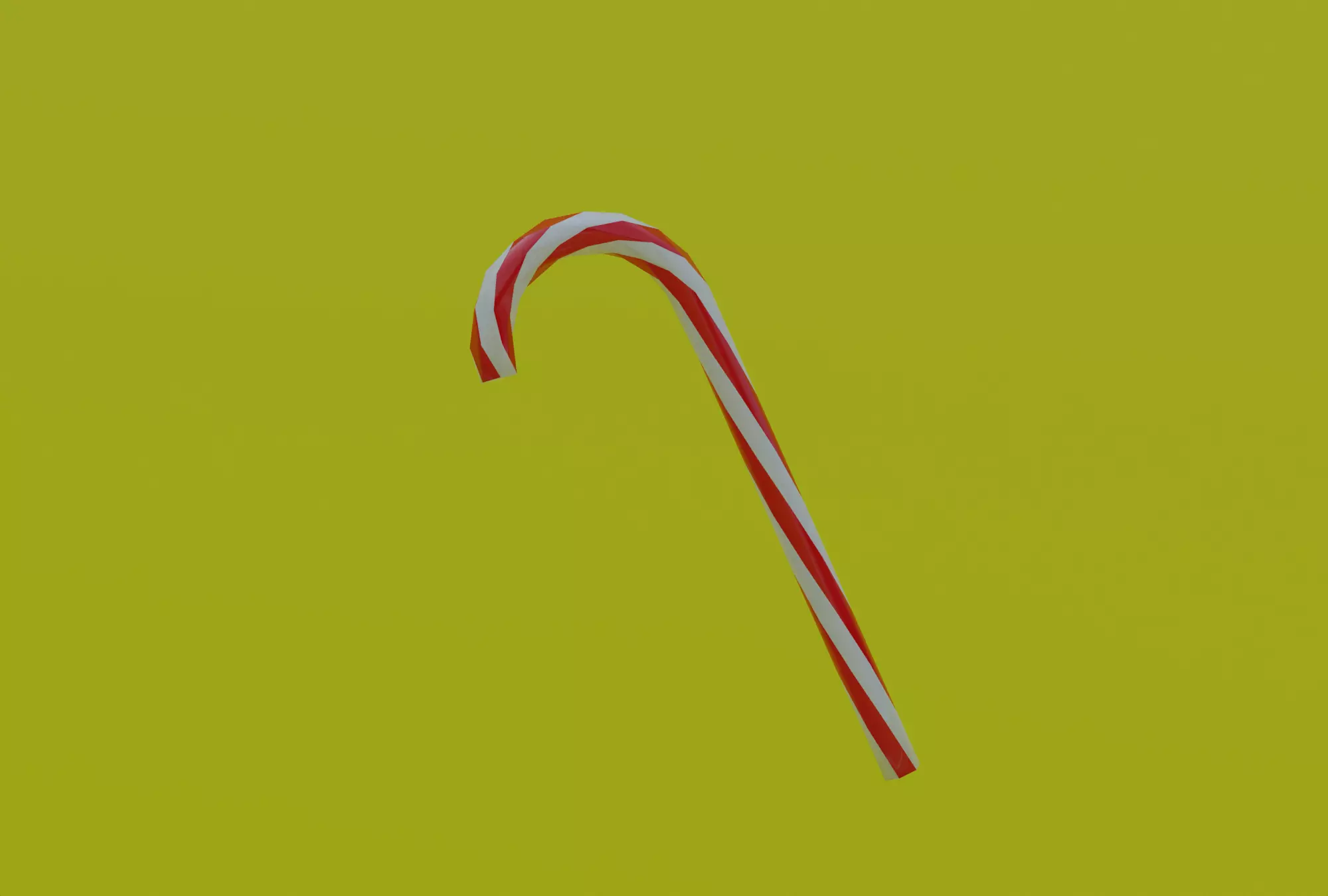 Christmas Candy cane Low-poly 3D model_0