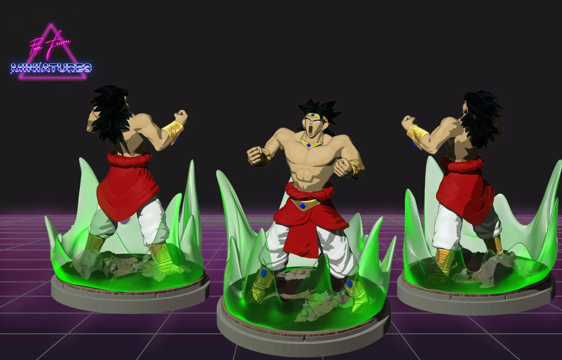 Broly Anime base form 3D print model