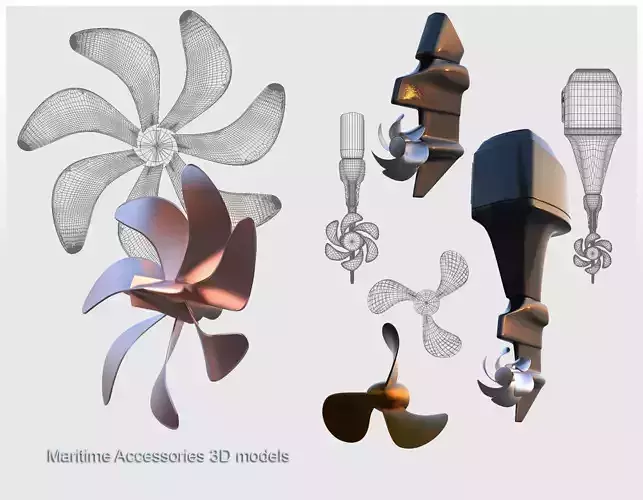 Maritime Accessories Low-poly 3D model