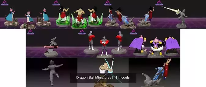 Dragon Ball Miniatures 3D Model Collection
