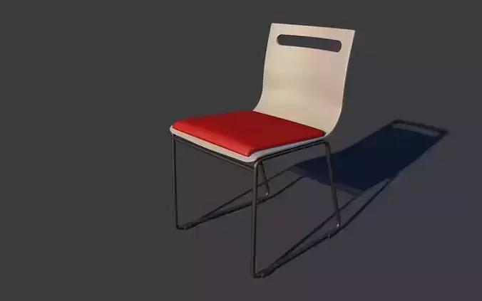 Plastic chair with leatherette seat