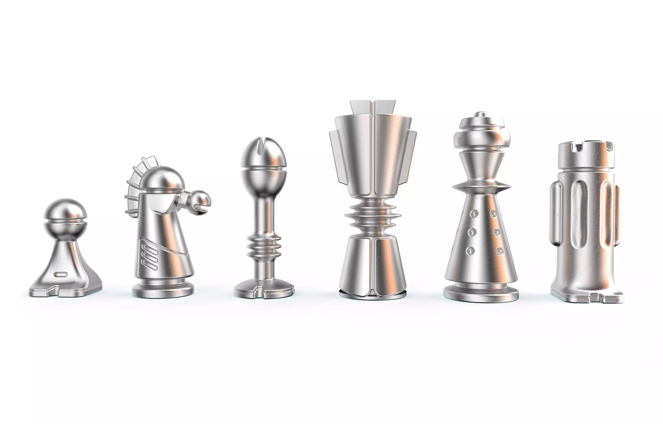 Robot Chess Set 3D print model_0