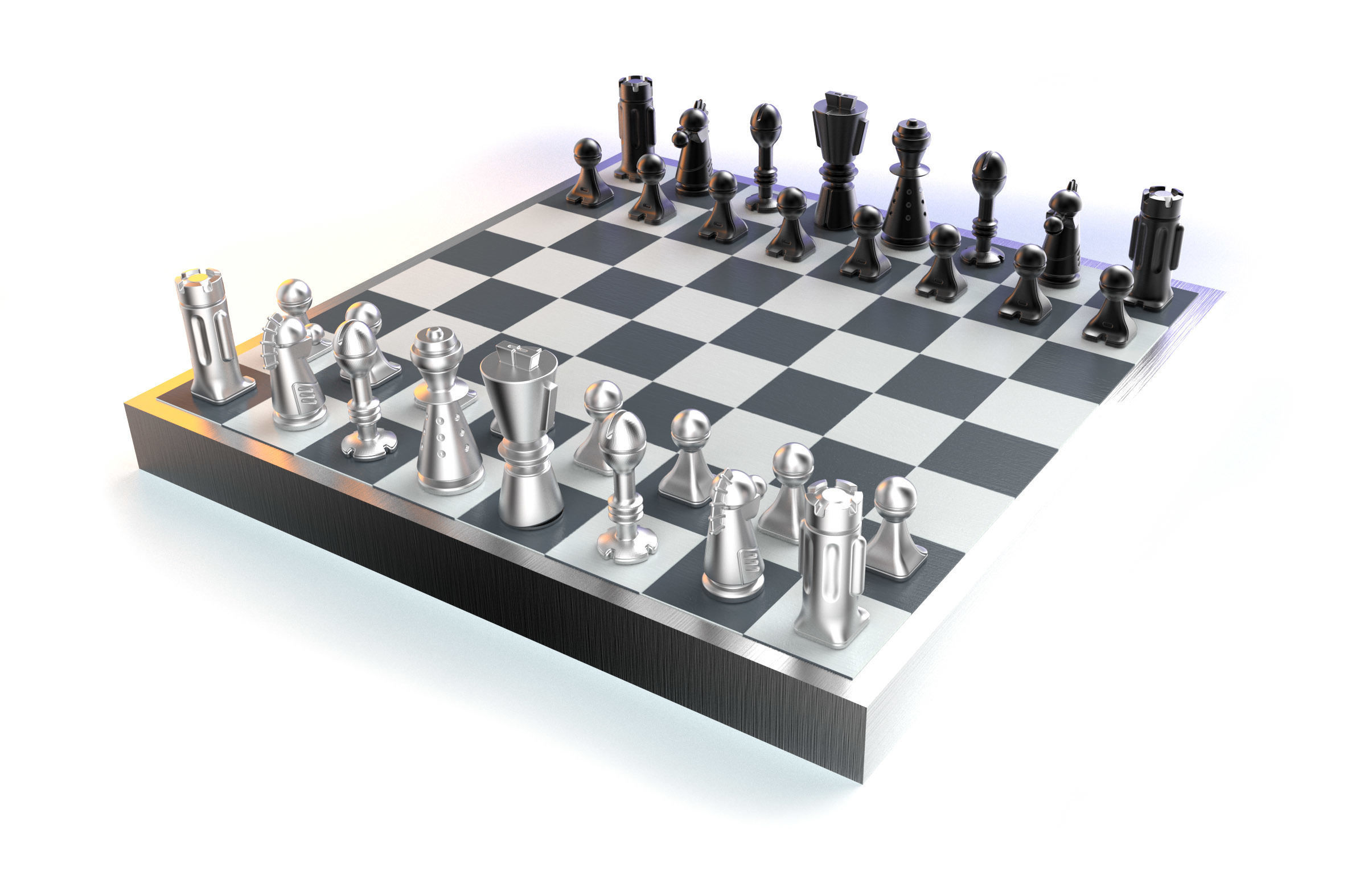 Robot Chess Set 3D print model_2