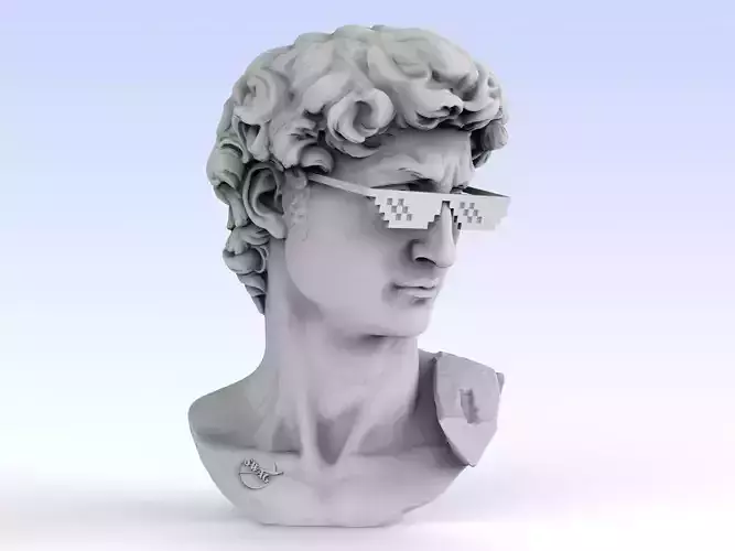  Head of Michelangelo David Swag bust 3D print model