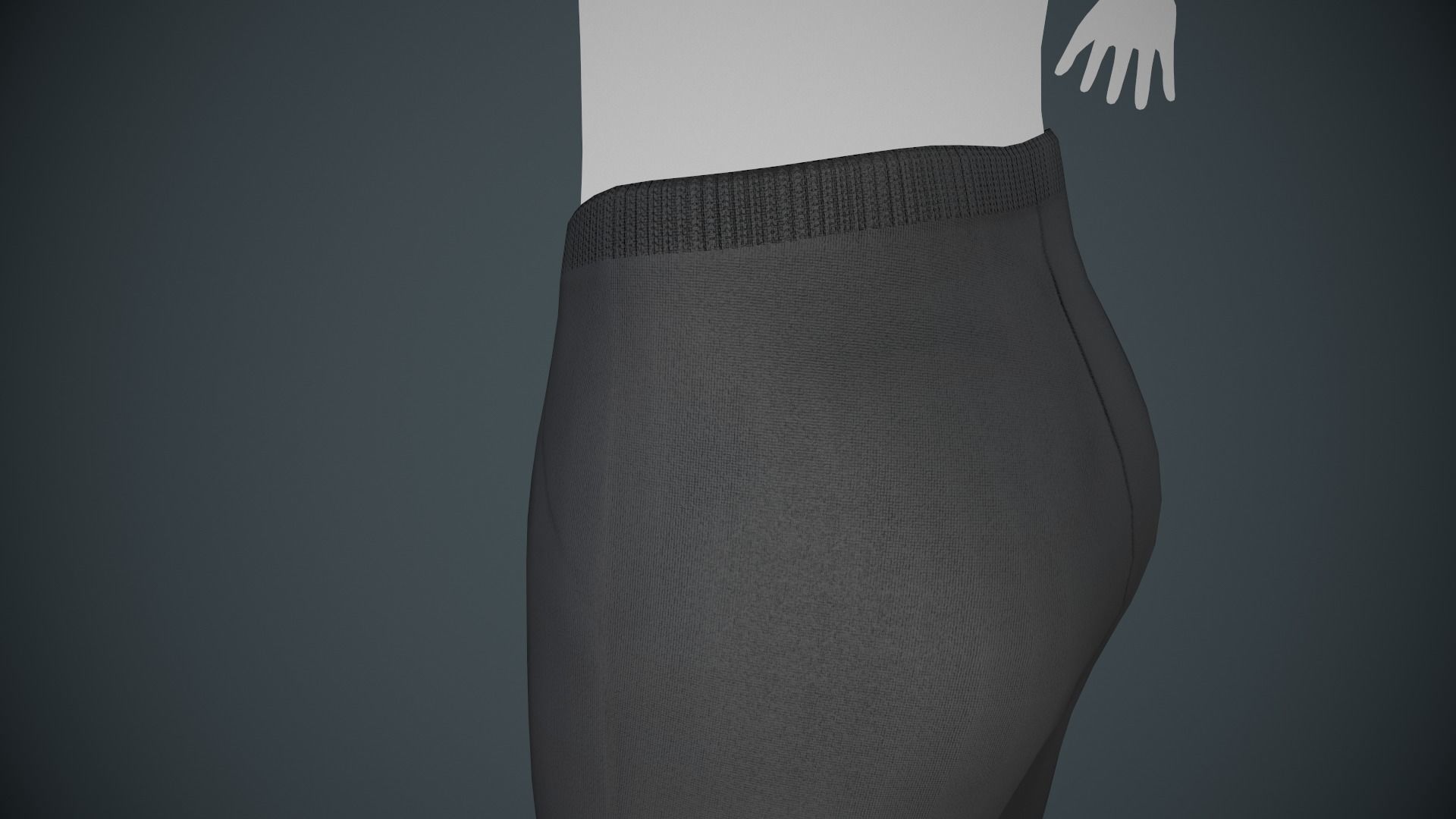 Black Shorts Style 2 Low-poly 3D model_11