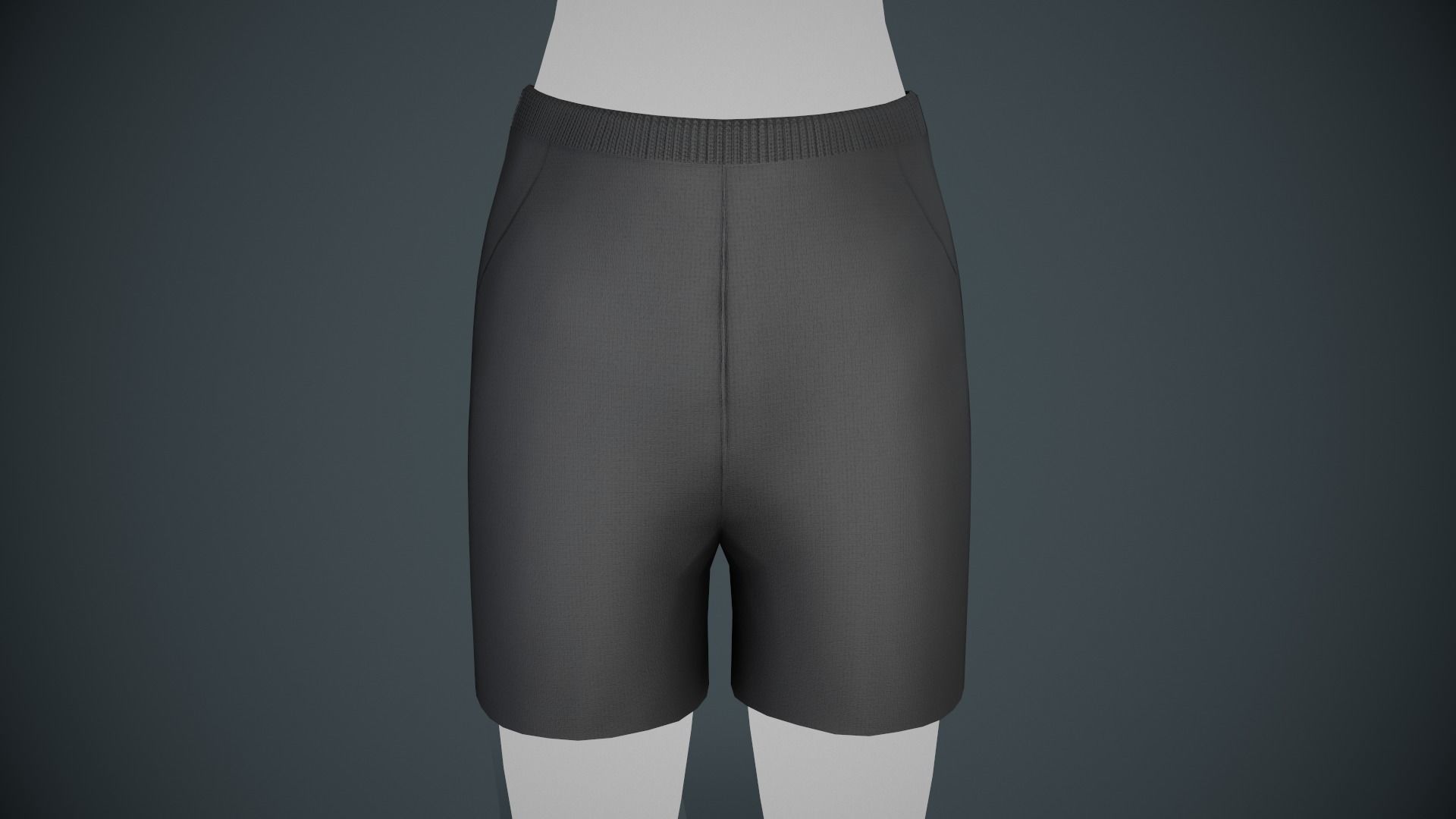 Black Shorts Style 2 Low-poly 3D model_4