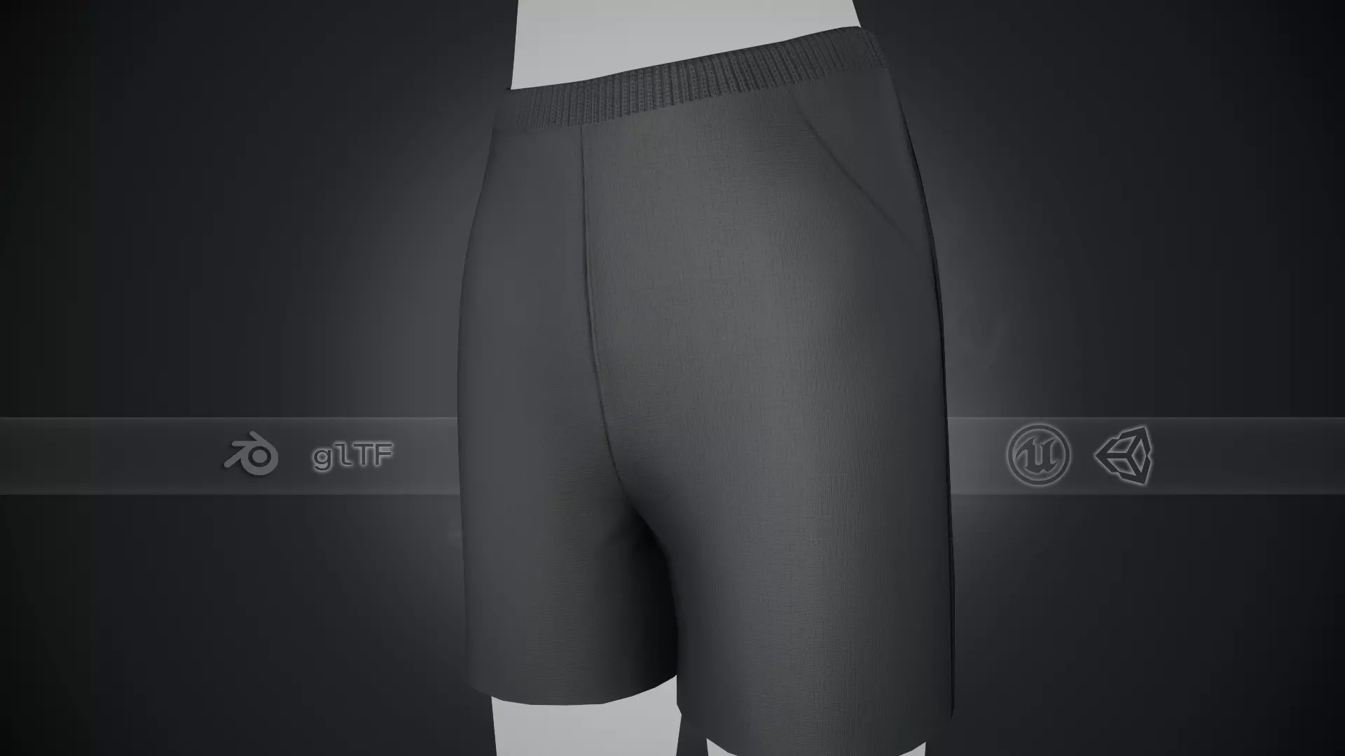 Black Shorts Style 2 Low-poly 3D model_0