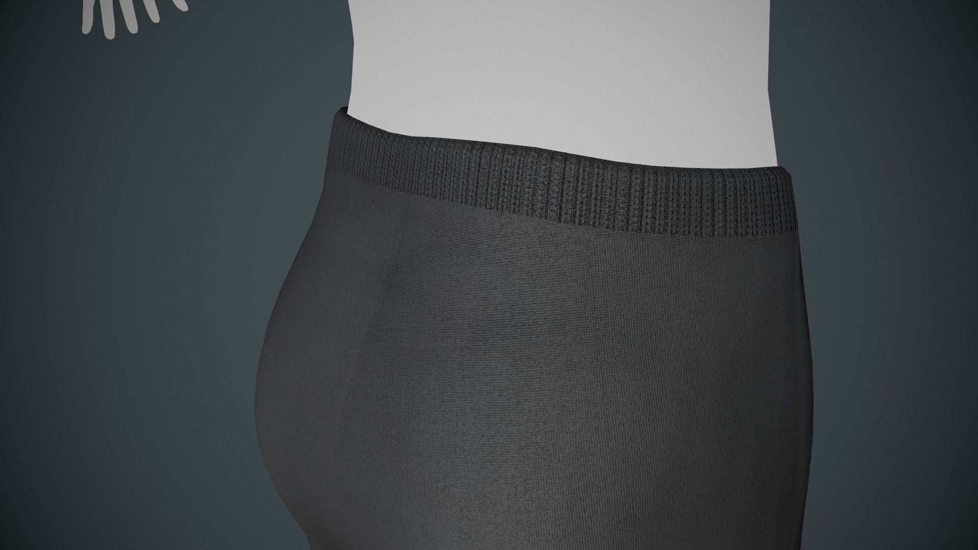 Black Shorts Style 2 Low-poly 3D model_10