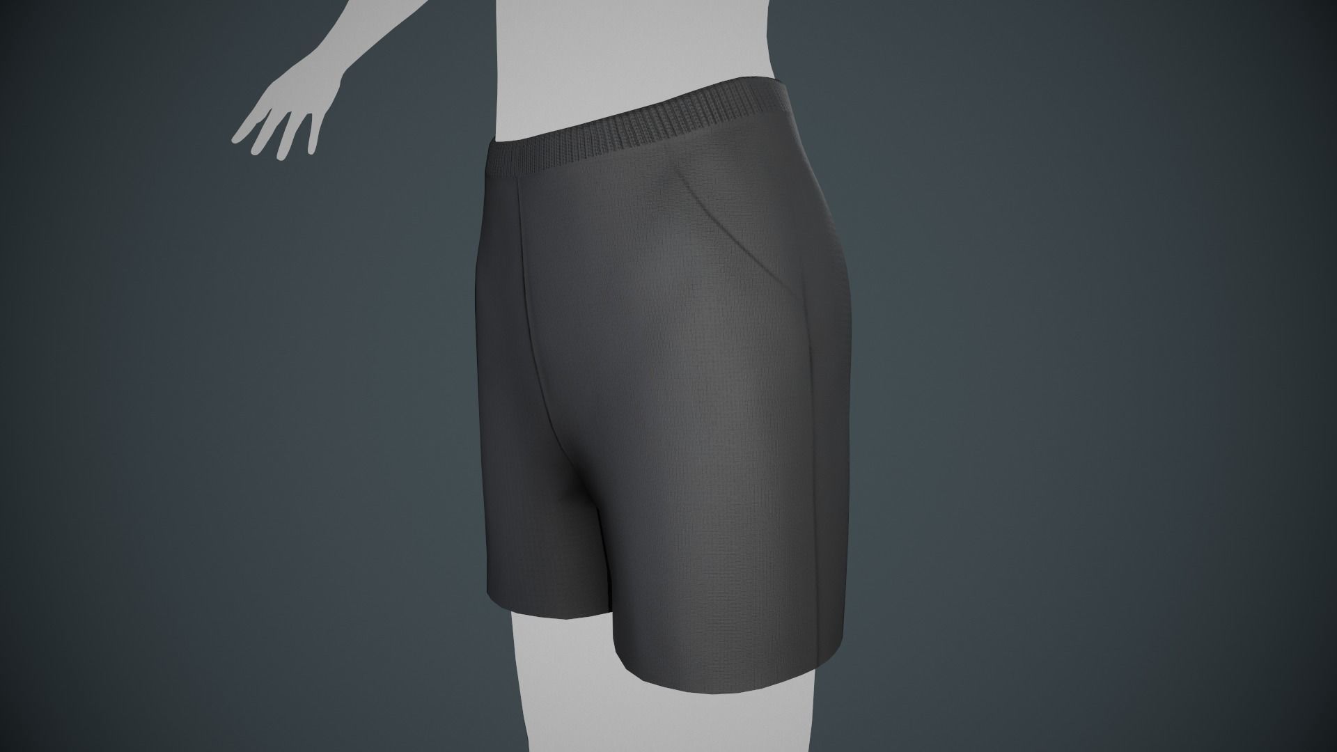Black Shorts Style 2 Low-poly 3D model_1