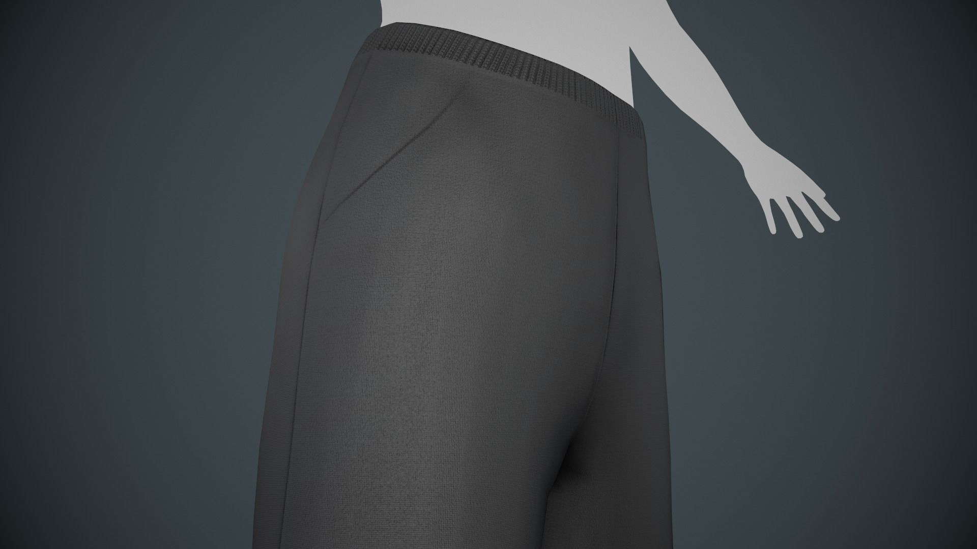 Black Shorts Style 2 Low-poly 3D model_6