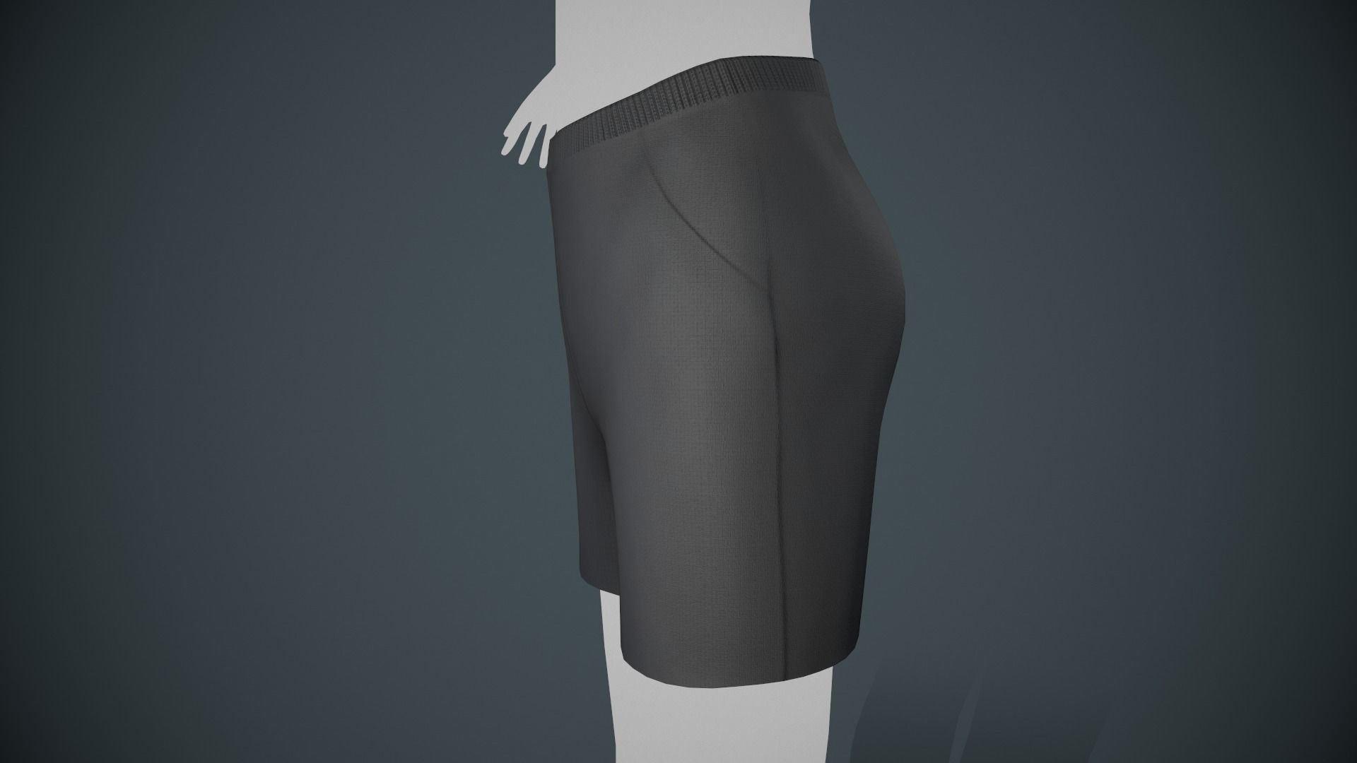 Black Shorts Style 2 Low-poly 3D model_5