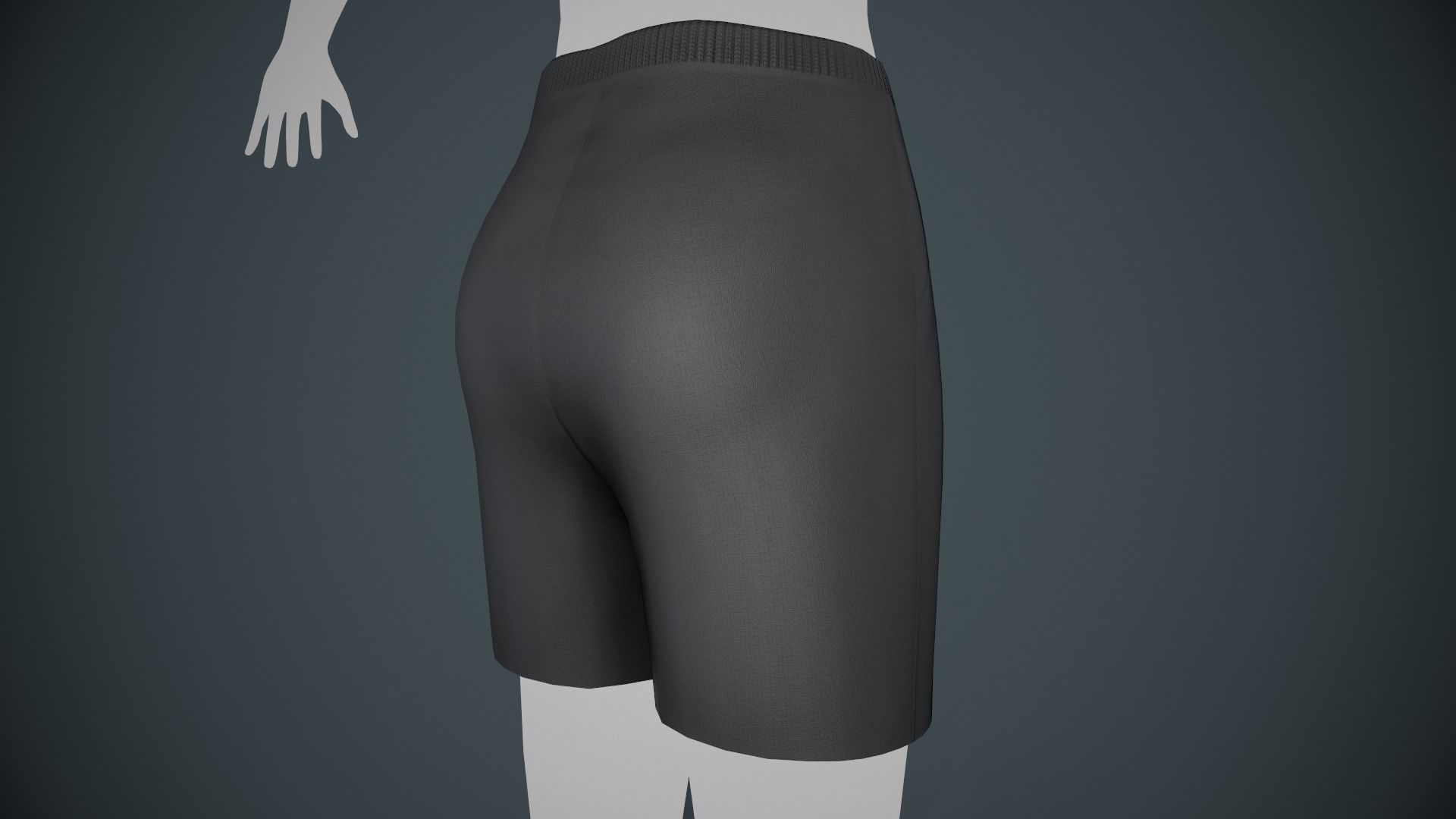 Black Shorts Style 2 Low-poly 3D model_9