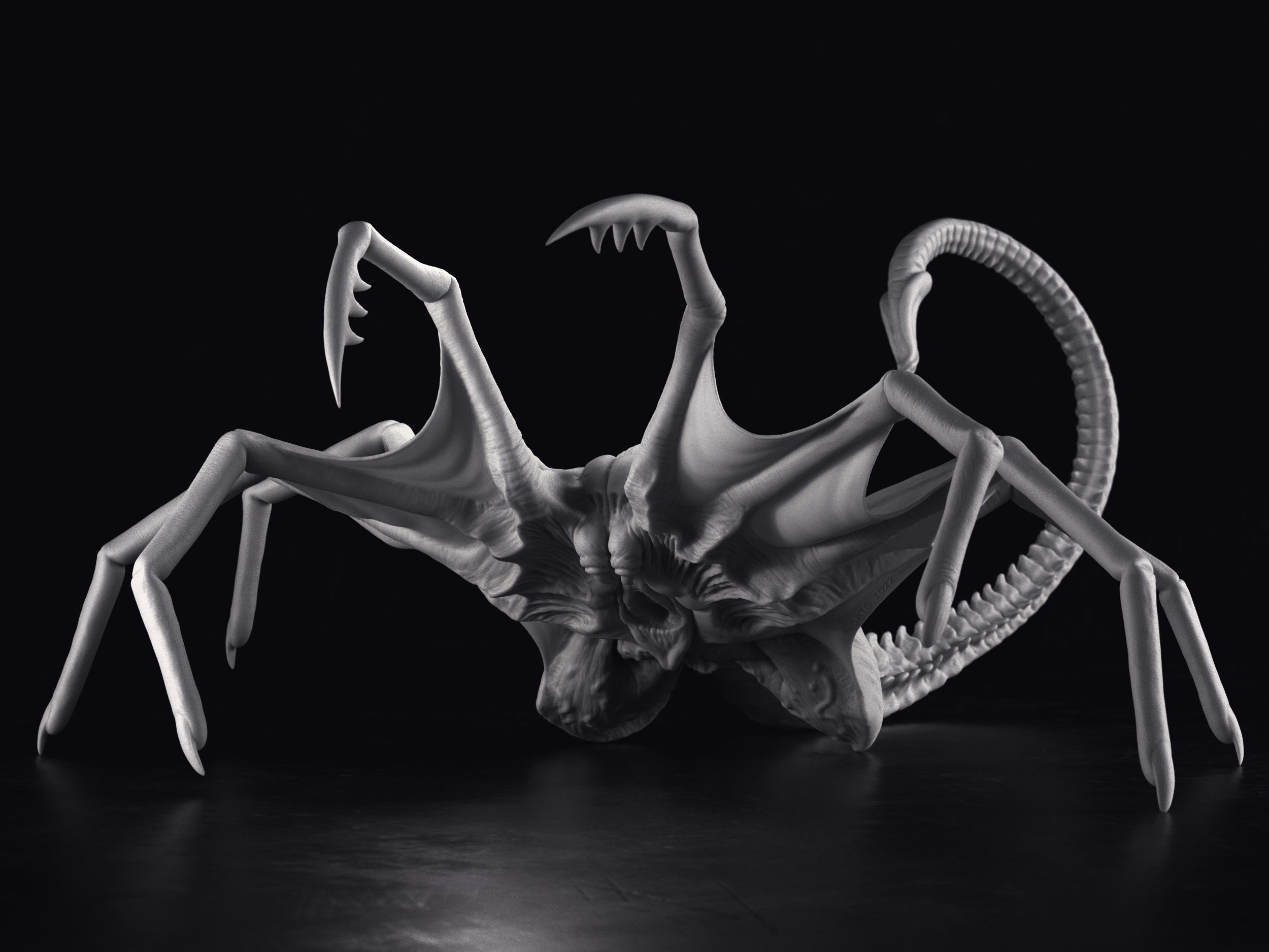 Alien Queen FaceHugger Sculpture Printable 3D Model 3D model 3D