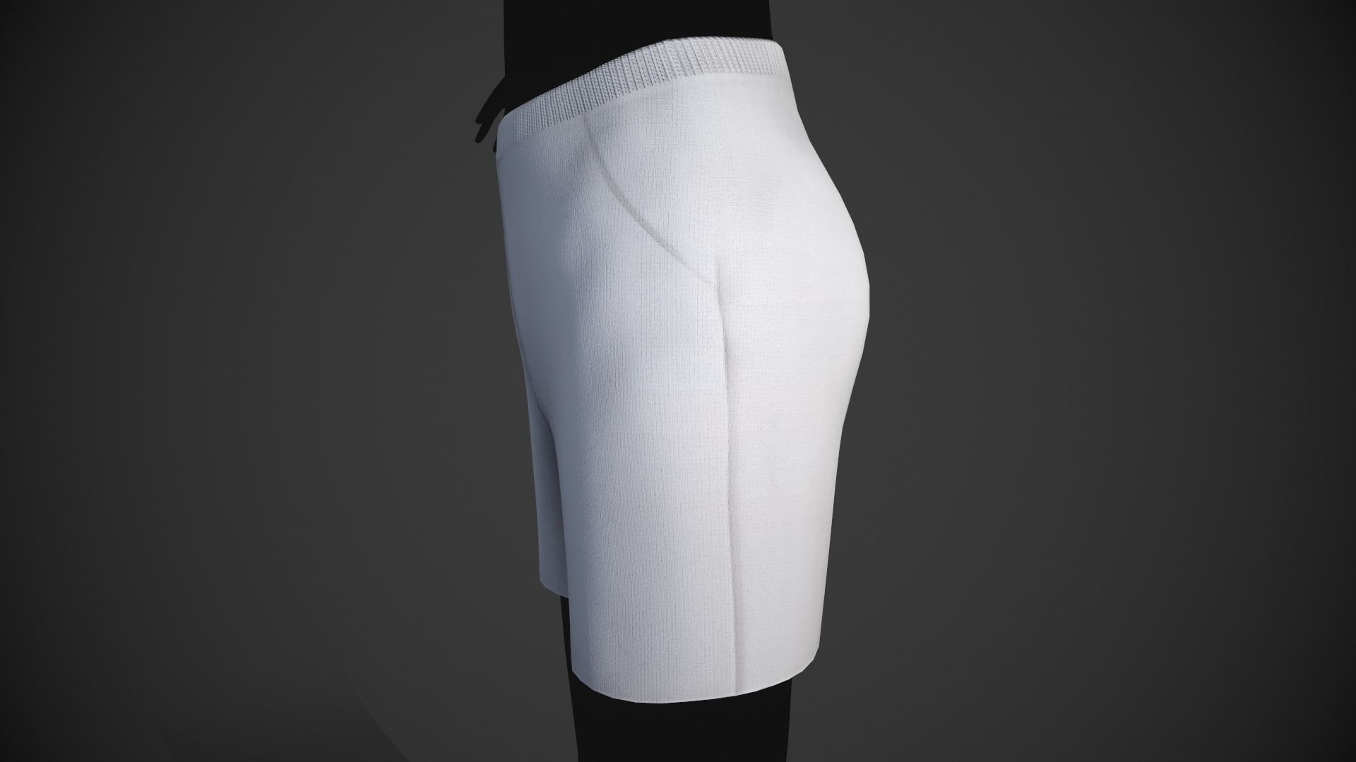 White Shorts Style 2 Low-poly 3D model_5