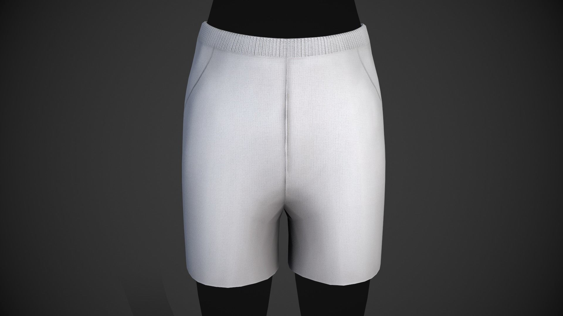 White Shorts Style 2 Low-poly 3D model_6