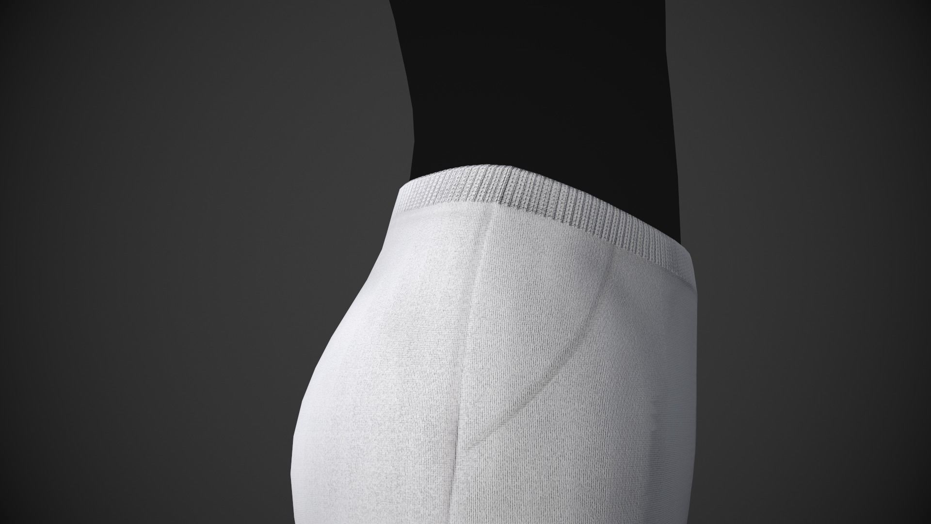 White Shorts Style 2 Low-poly 3D model_8