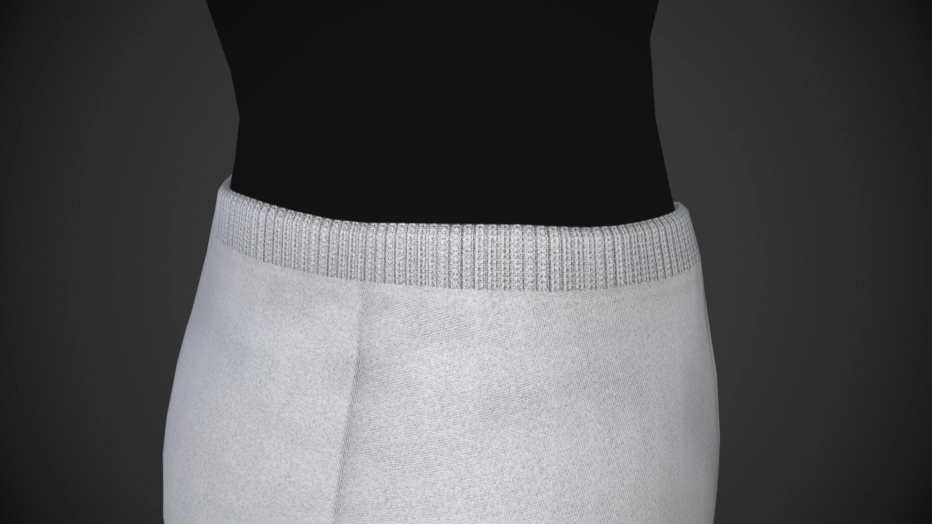 White Shorts Style 2 Low-poly 3D model_9
