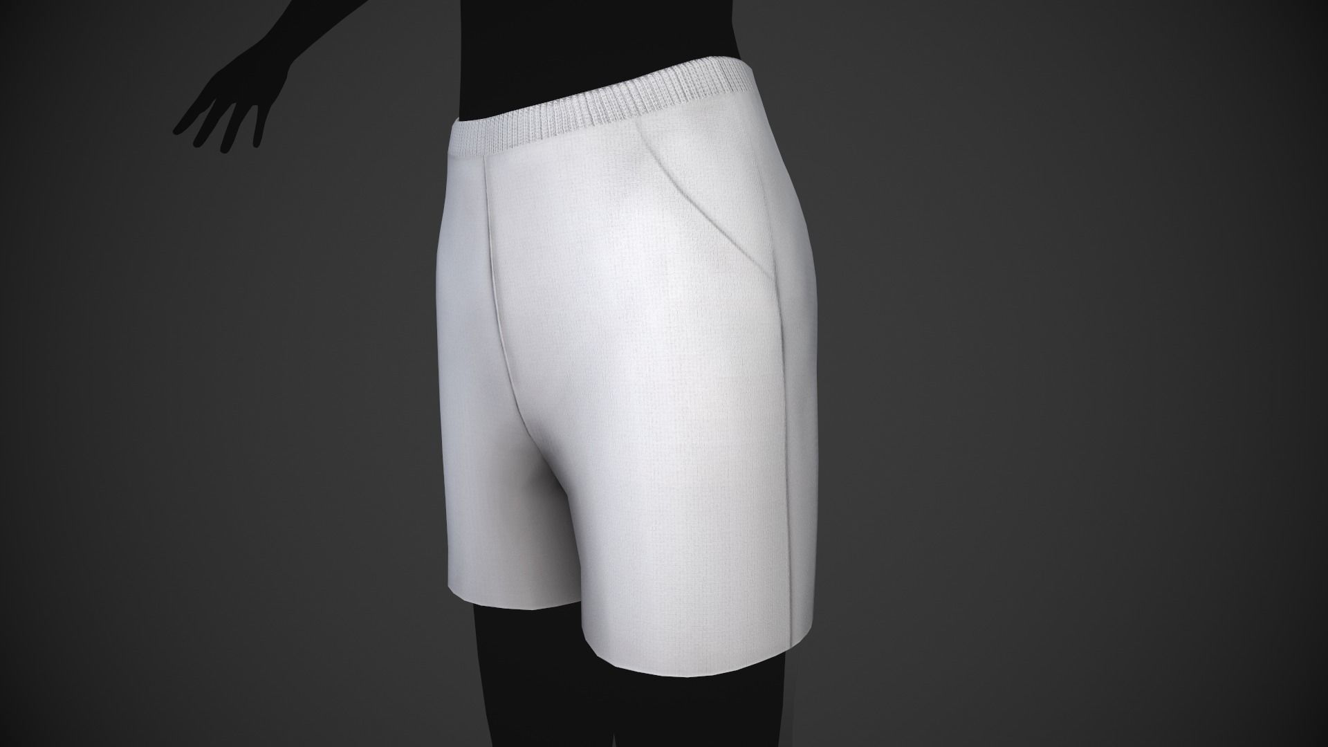 White Shorts Style 2 Low-poly 3D model_1