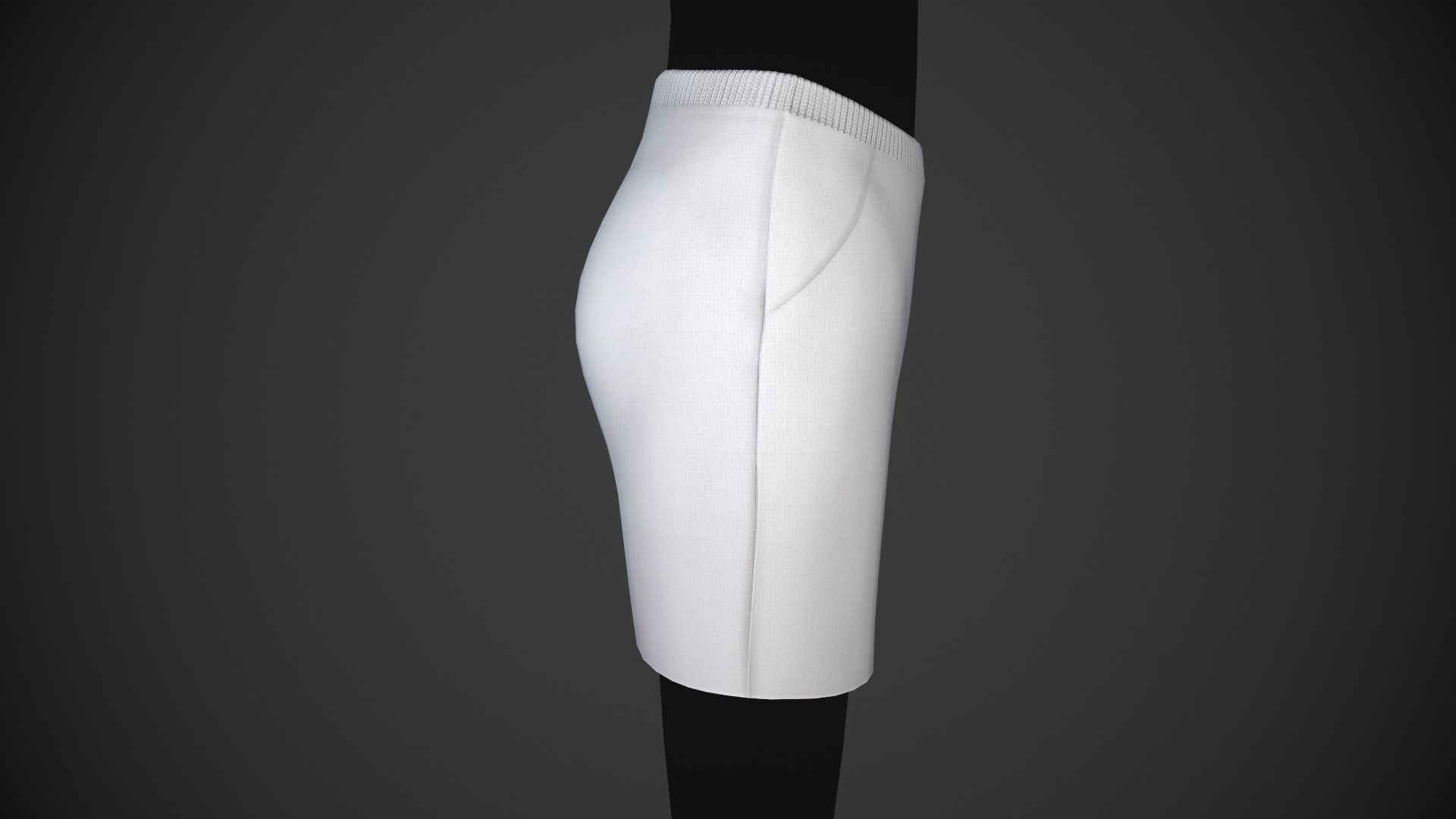 White Shorts Style 2 Low-poly 3D model_3