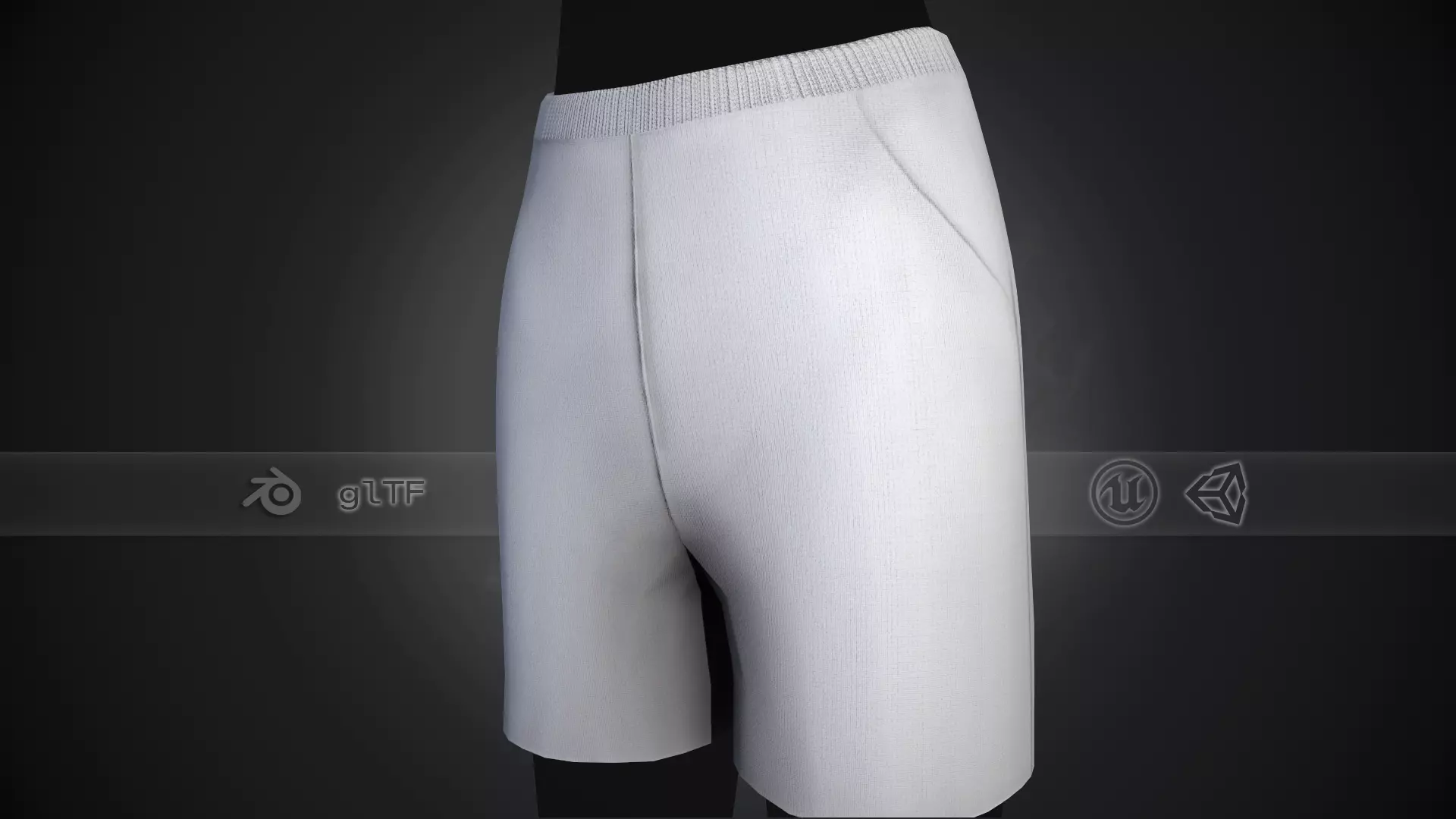 White Shorts Style 2 Low-poly 3D model_0