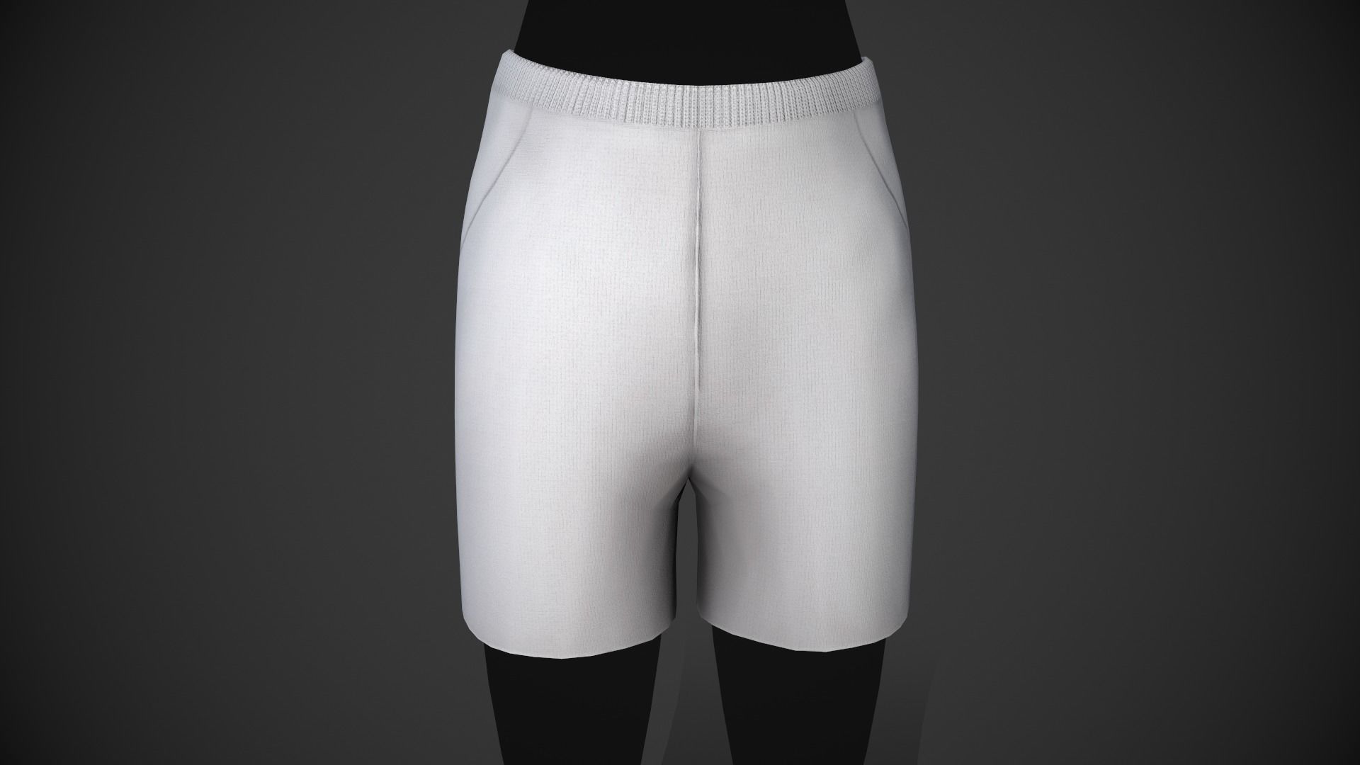 White Shorts Style 2 Low-poly 3D model_2