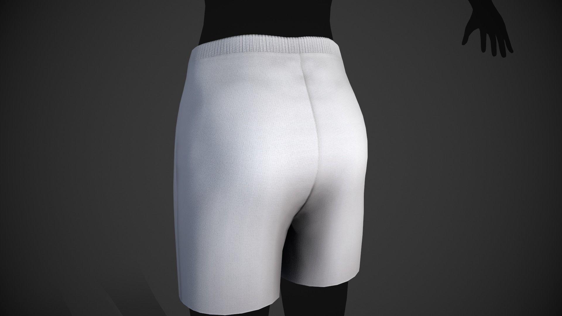 White Shorts Style 2 Low-poly 3D model_10