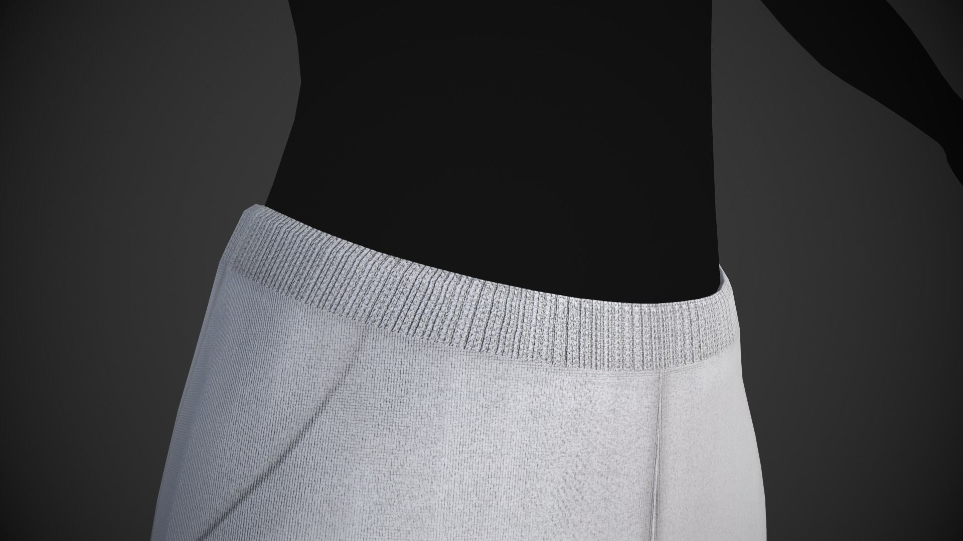 White Shorts Style 2 Low-poly 3D model_7