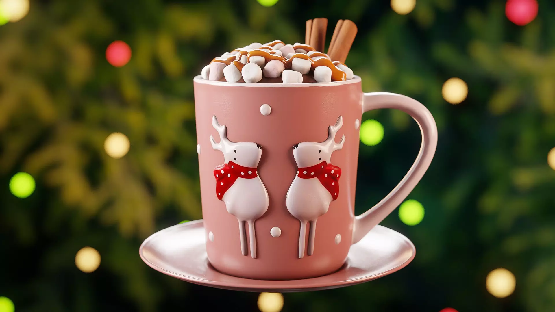 Christmas Hot Chocolate Low-poly 3D model