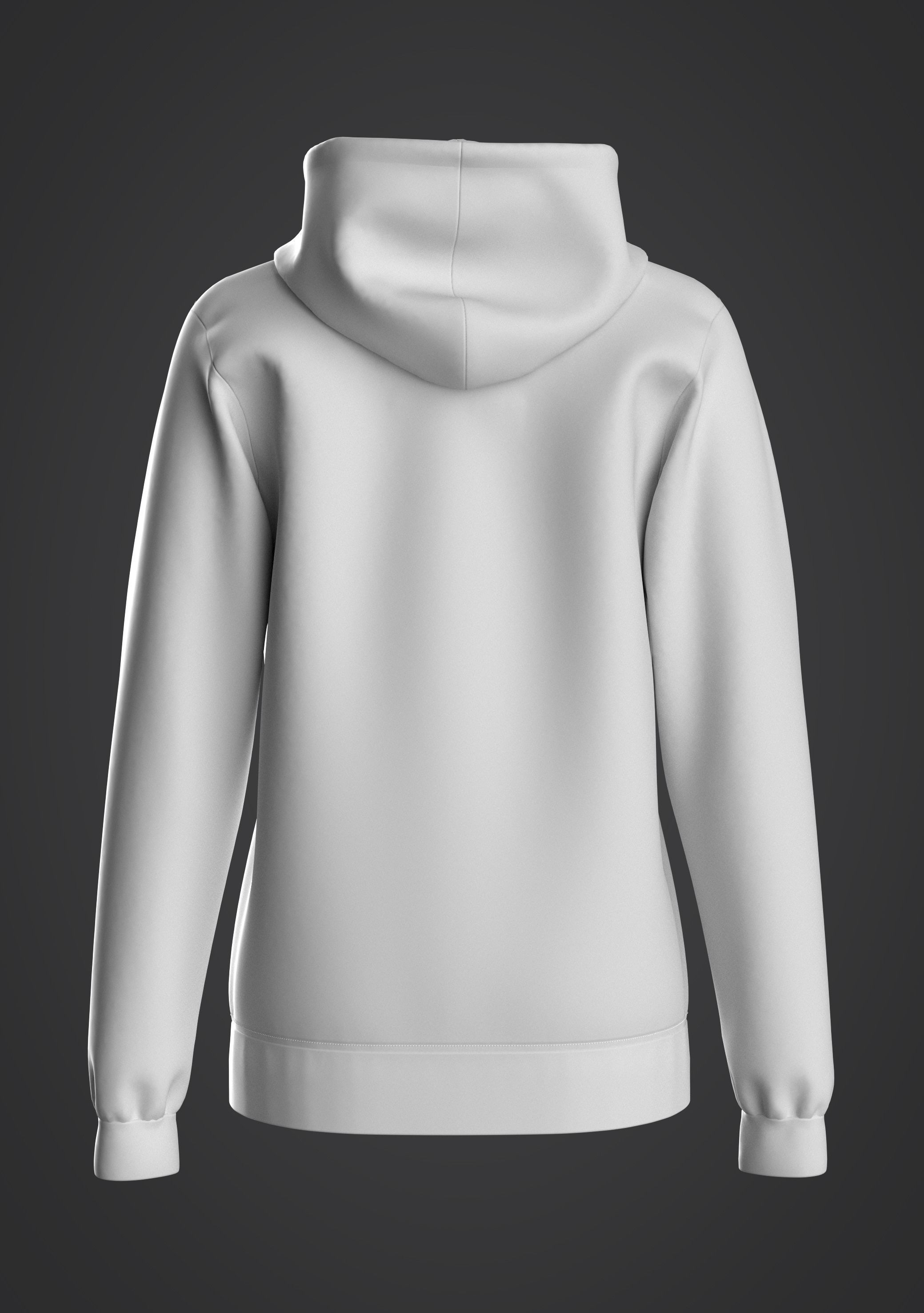 Block Pattern Top Hoodie Zip-up 3D model_2