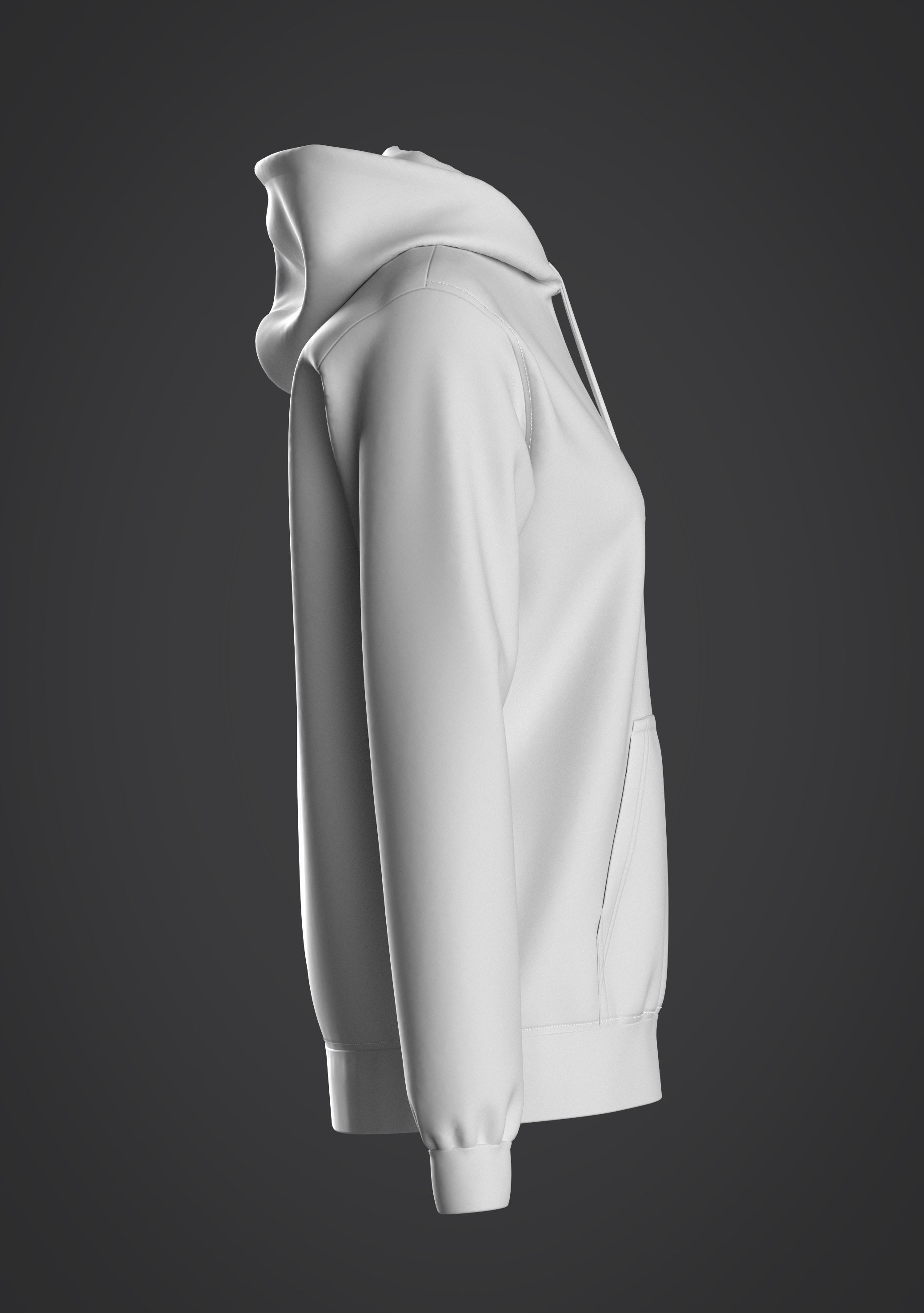 Block Pattern Top Hoodie Zip-up 3D model_1