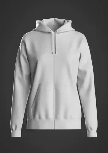 Block Pattern Top Hoodie Zip-up