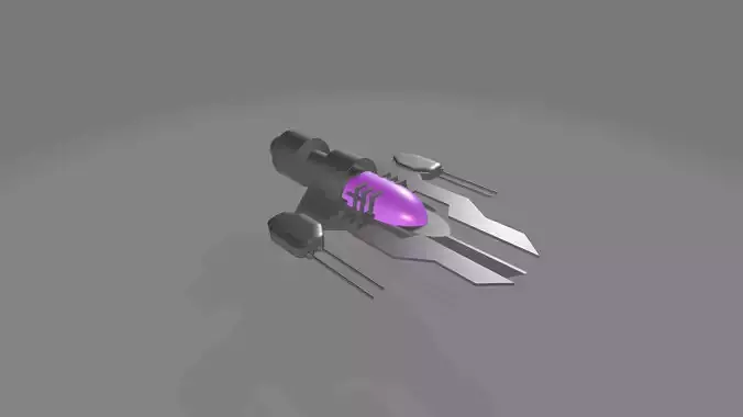 Interceptor Starship - High-Quality OBJ 3D Model