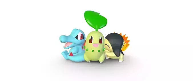 Totodile - Chikorita - Cyndaquil - 3D PRINT