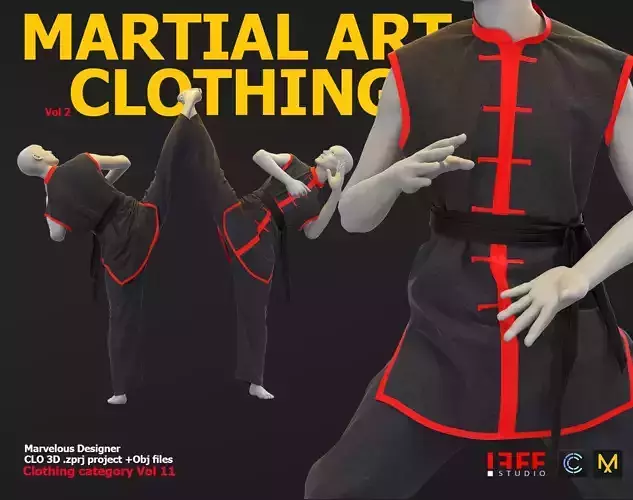 MARTIAL ARTS CLOTHING 2 VOL 11 Low-poly 3D model