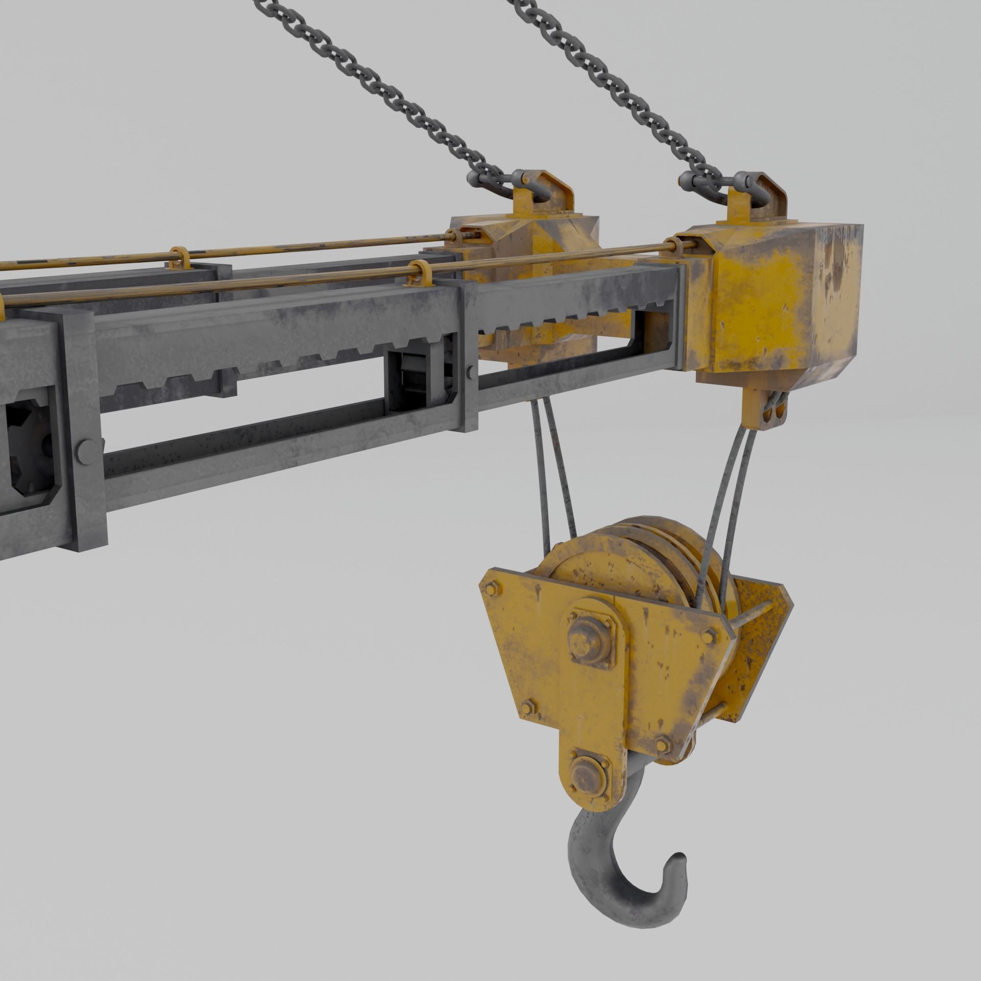 Construction crane Low-poly 3D model_5
