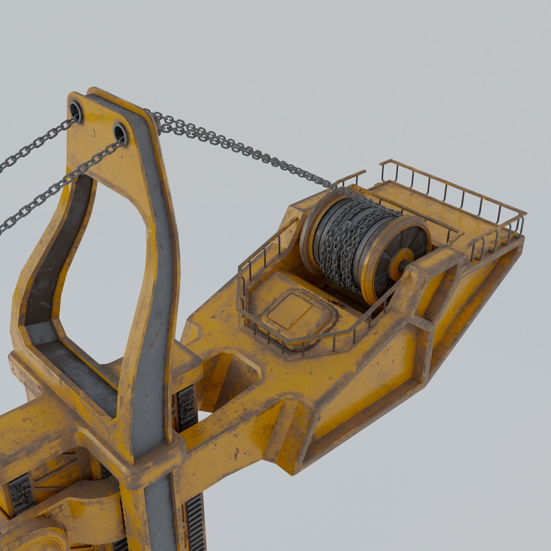 Construction crane Low-poly 3D model_2