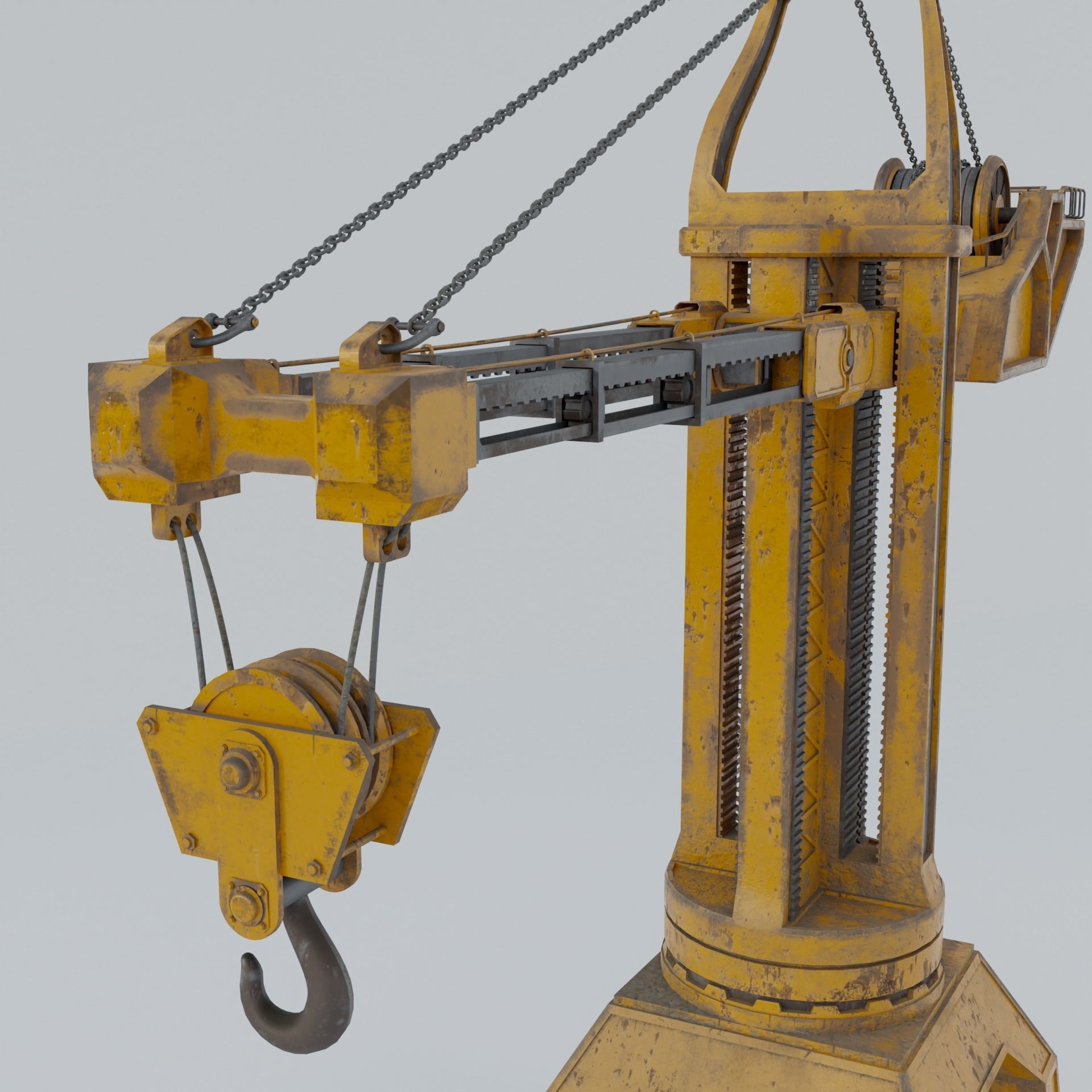 Construction crane Low-poly 3D model_3