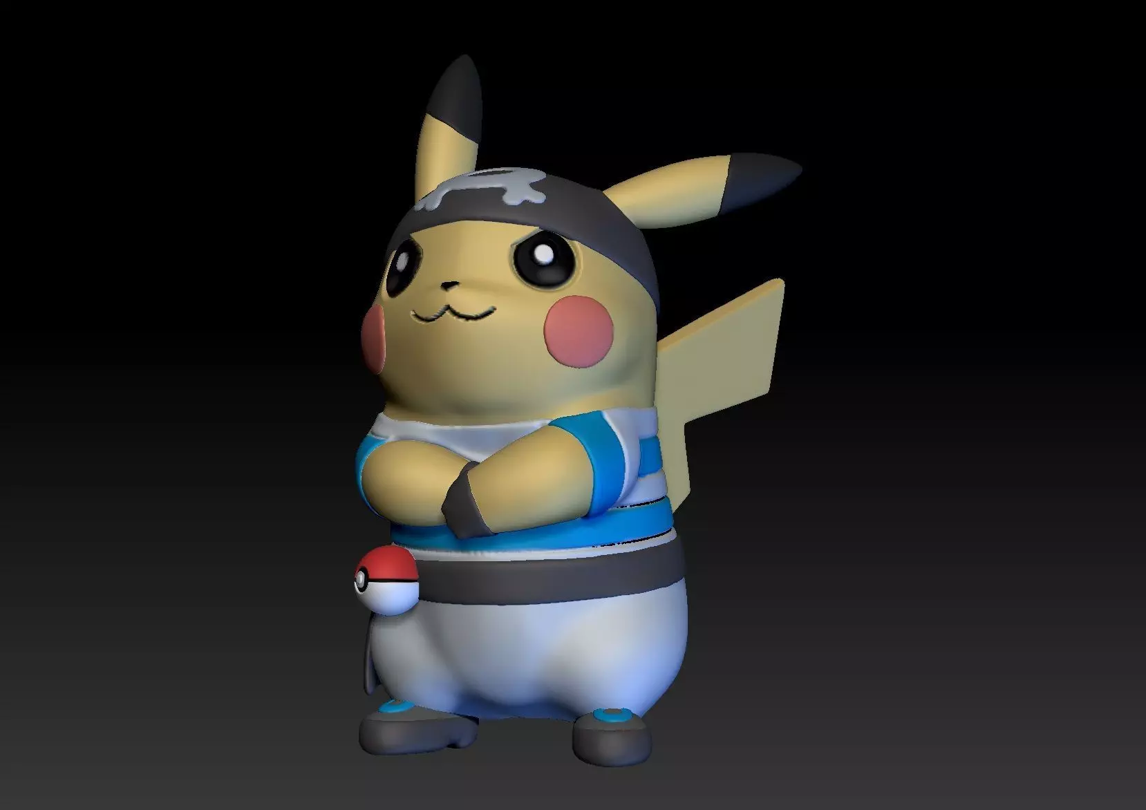 Pokemon Pikachu Cosplay Team Aqua Grunt 3D print model_0
