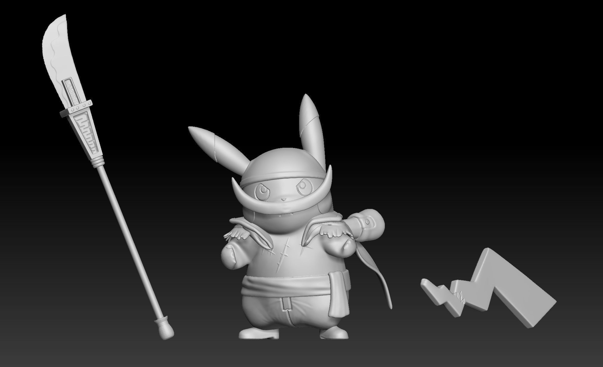 Pokemon Pikachu Cosplay WhiteBeard One Piece 3D print model_2