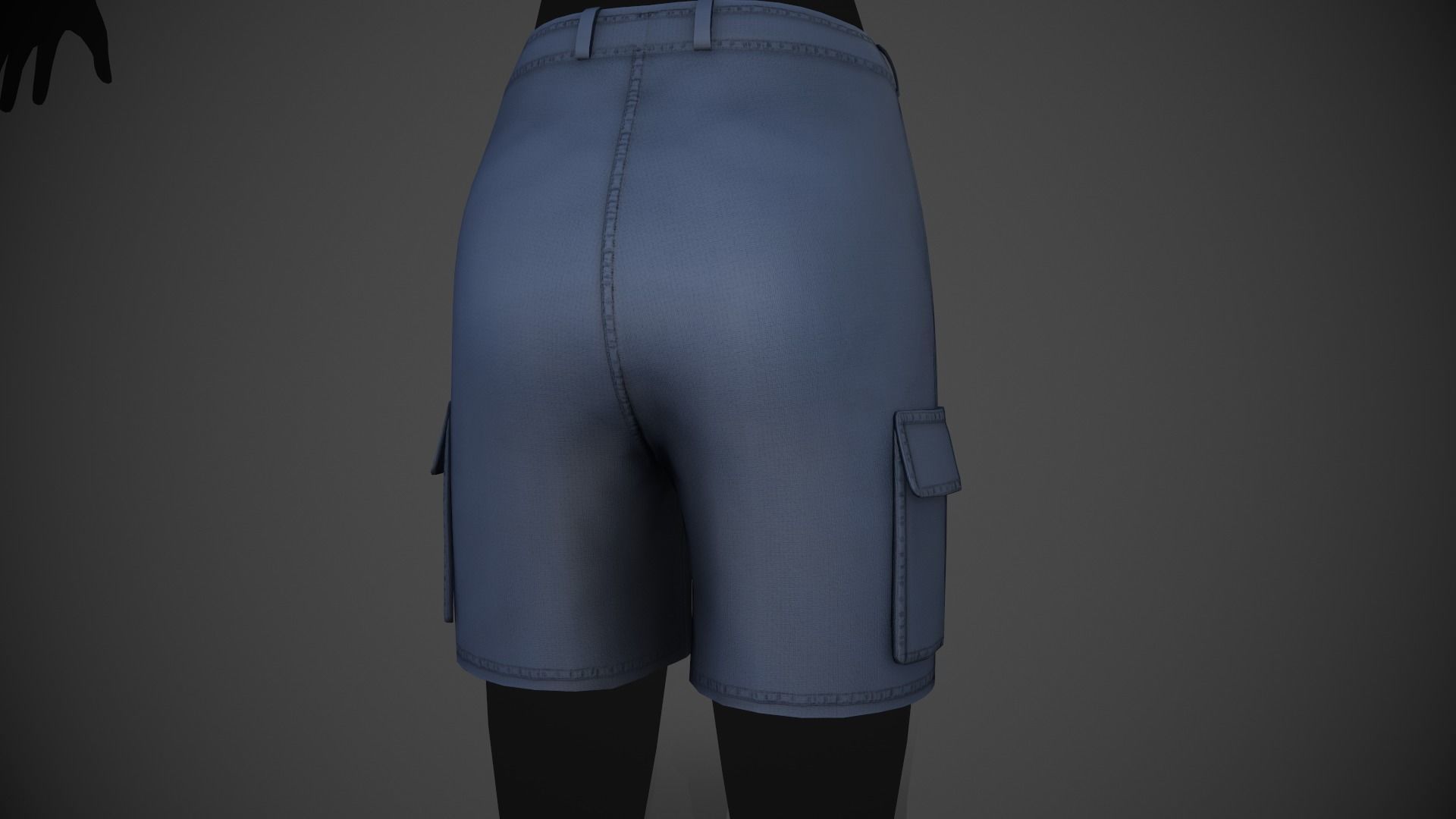 Blue Shorts Style 3 Low-poly 3D model_4
