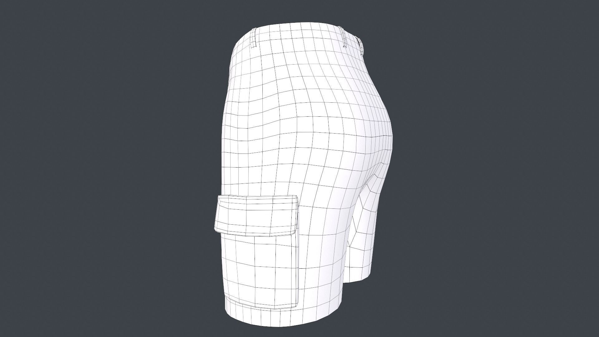 Blue Shorts Style 3 Low-poly 3D model_16