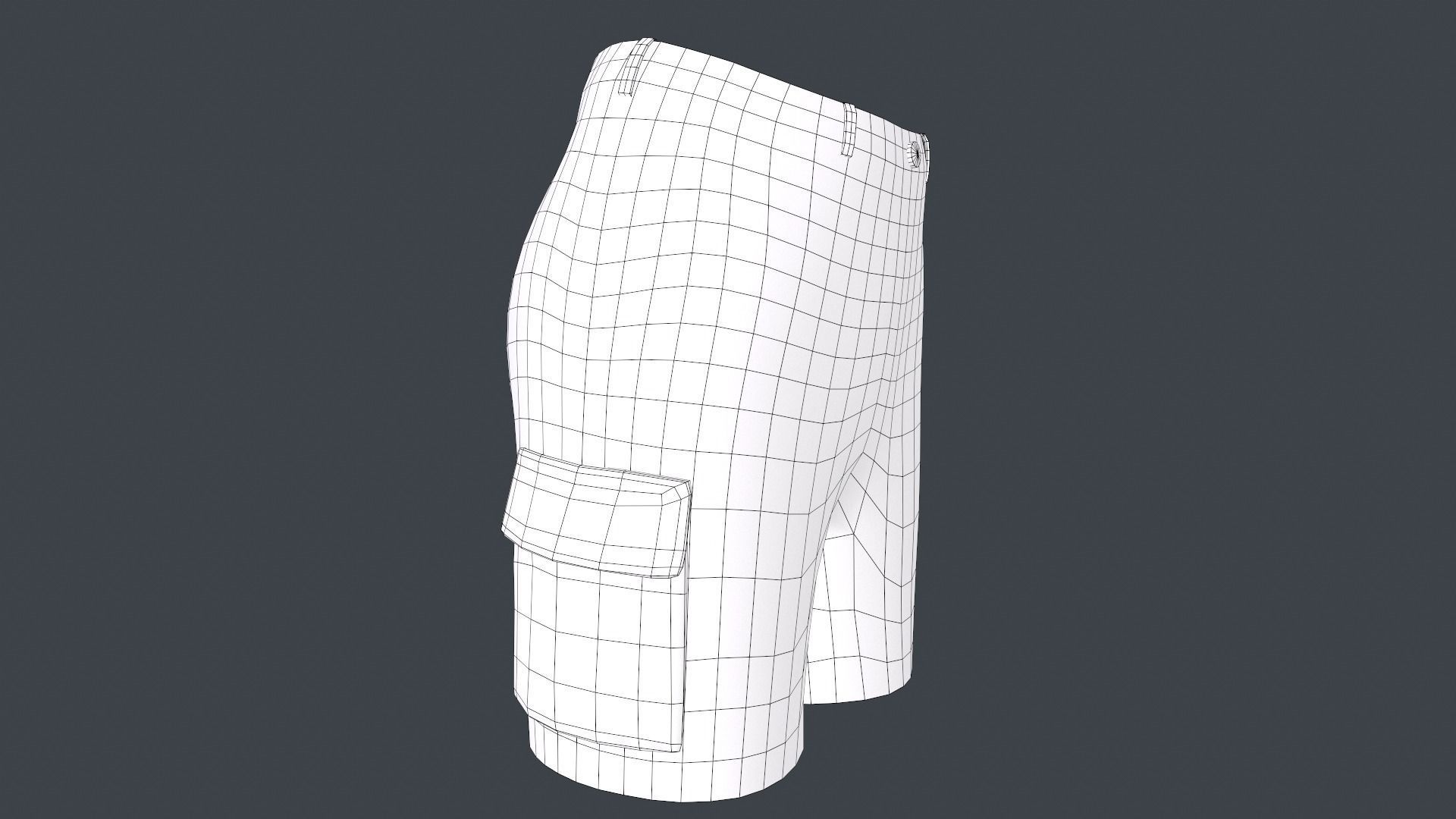 Blue Shorts Style 3 Low-poly 3D model_13
